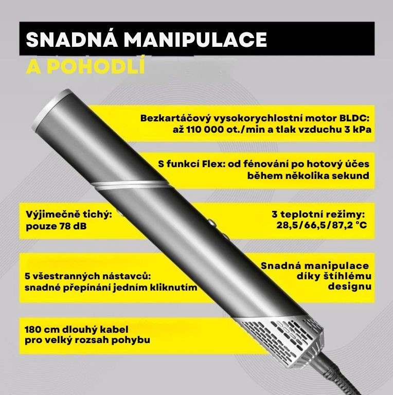 VITALmaxx Fén na vlasy a Hairstyler s BLDC motorem STYLE & SHINE 15537 67